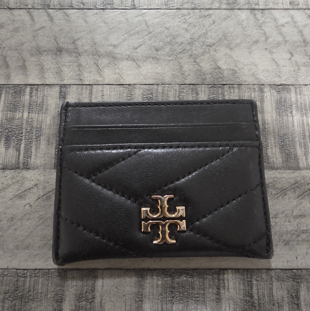 Tory Burch Black Card Holder with Gold Logo